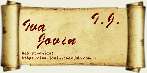 Iva Jovin vizit kartica